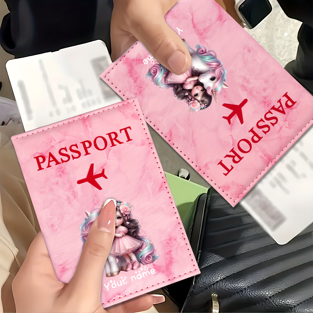 Quality Travel Accessories - Unicorn Girl Pattern PU Passport Holder