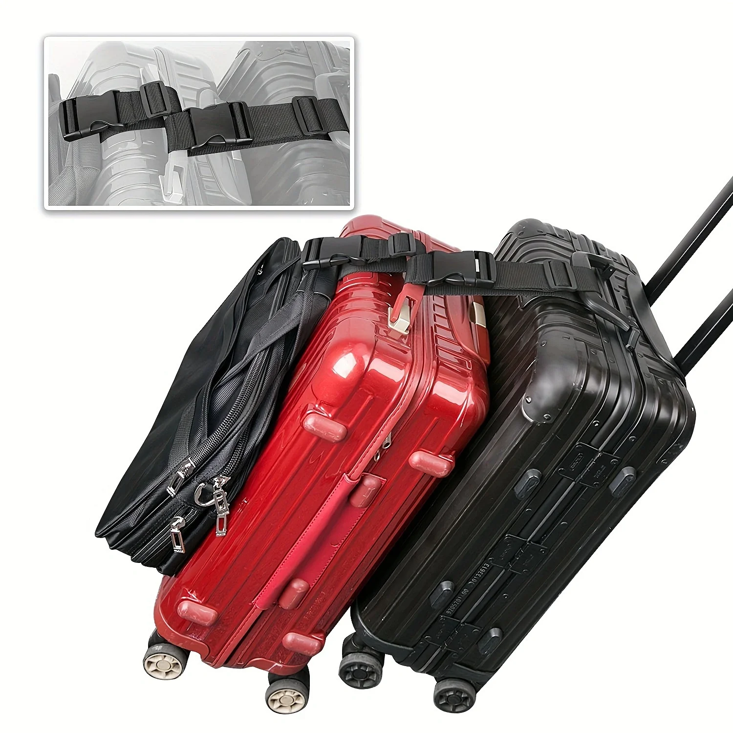 Quality Travel Accessories - 1pc Simple Adjustable Luggage Straps, Suitcase
