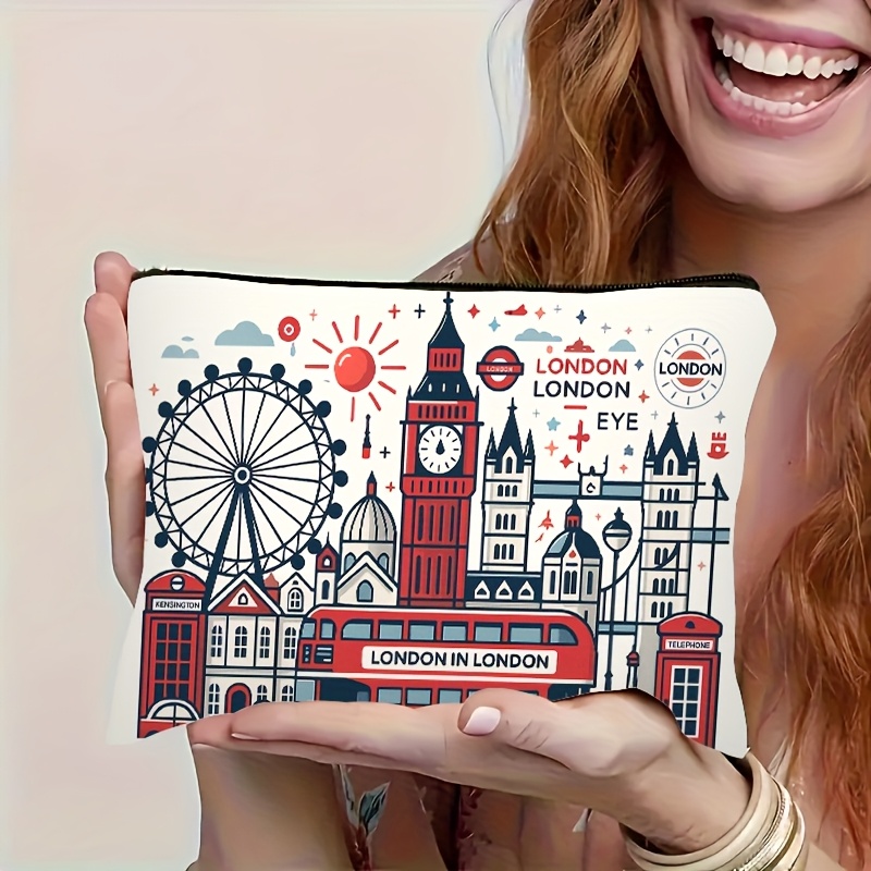 Travel Accessories London - London Building Pattern, Multifunctional Travel Makeup