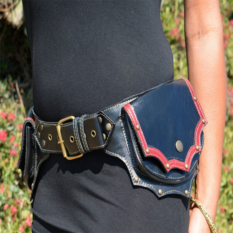 Travel Accessories Hip Belt - Steampunk Handmade Leather Utility Hip Belt