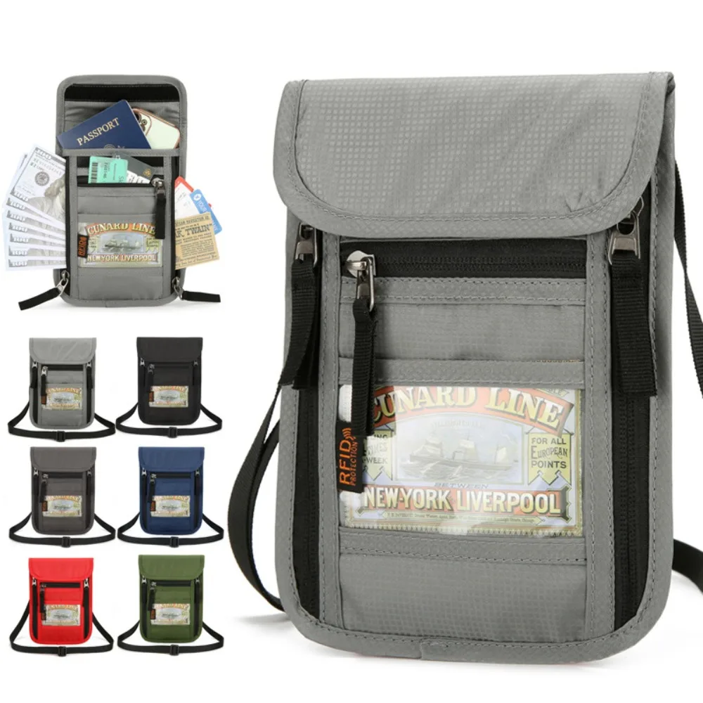 Travel Accessories Pouch For Women - RF ID Blocking Travel Neck Wallet