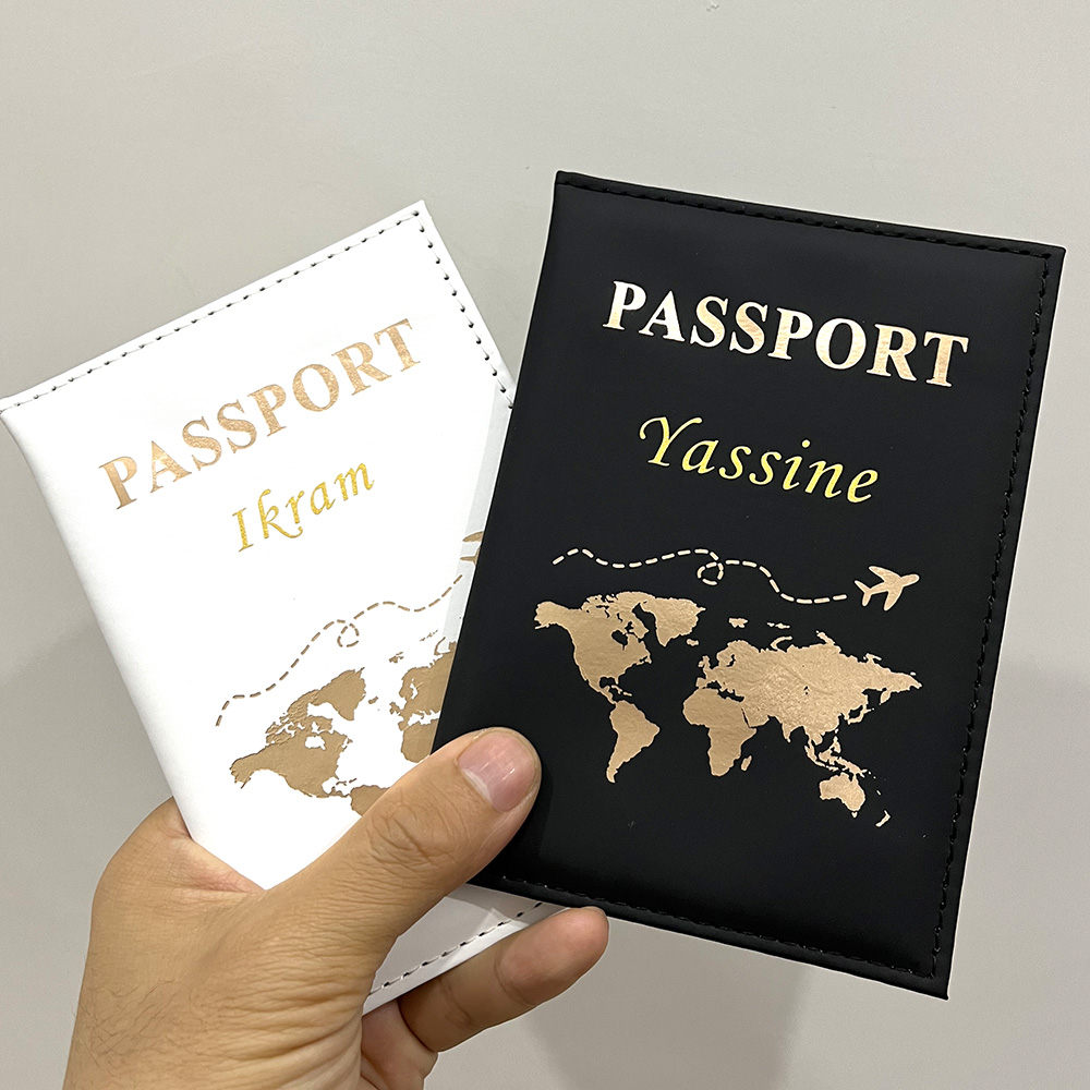 Travel Accessories Gifts For Men - New Cute Personalized Passport Cover Plane