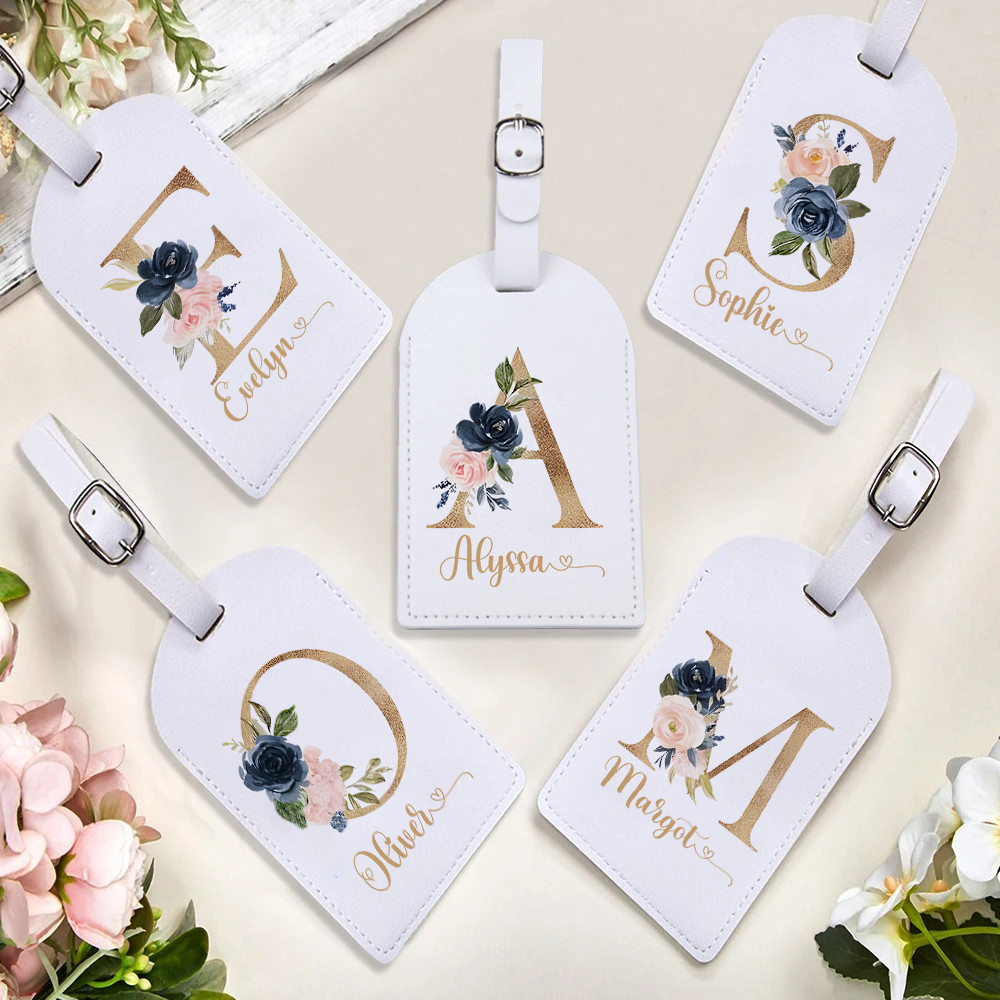 Travel Accessories Gifts For Her - Personalised Monogram Luggage Tag Initial with