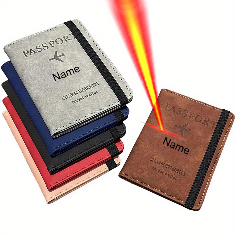 Travel Accessories Gifts For Her - Custom Name Airplane Passport Holder, Unisex