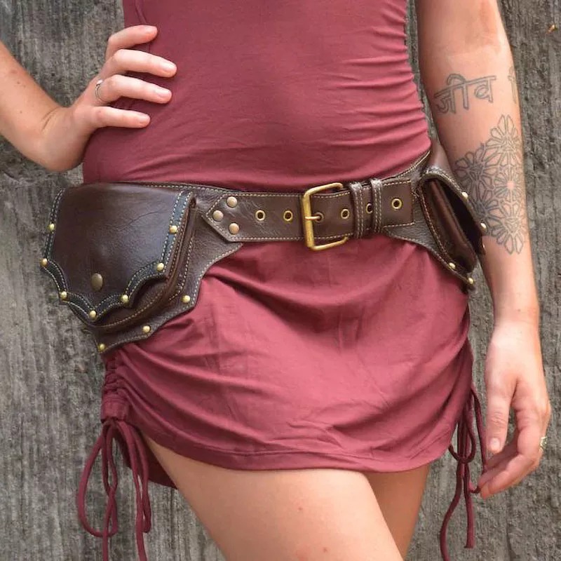 1pc Medieval Steampunk Leather - Travel Accessories Hip Belt 评论和价格
