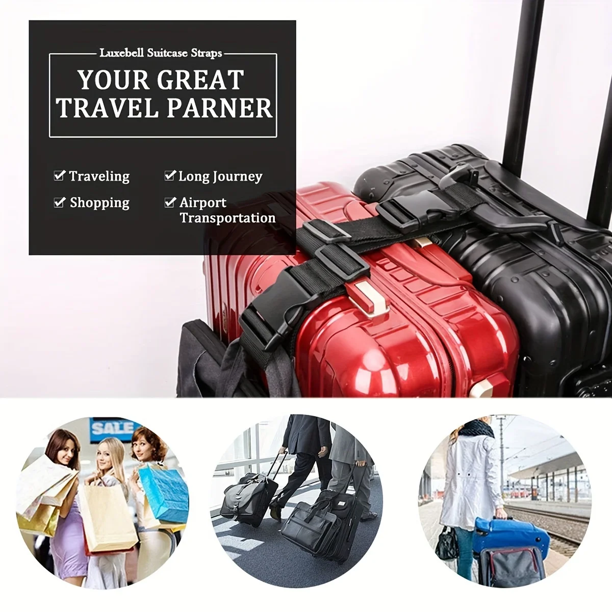 1pc Simple Adjustable Luggage  - Quality Travel Accessories 评论和价格