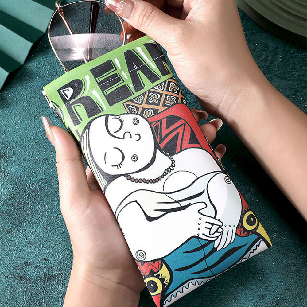 Cartoon Sunglasses Case PU Lea - Travel Accessories Pouch For Women 评论和价格