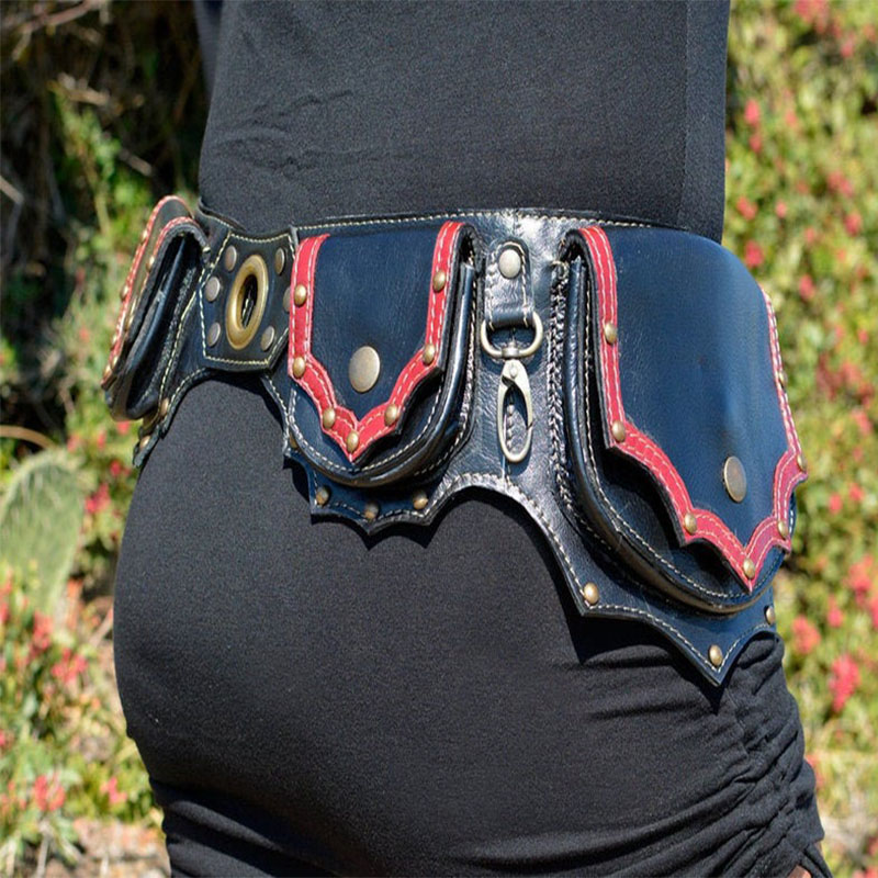 Steampunk Handmade Leather Uti - Travel Accessories Hip Belt 评论和价格