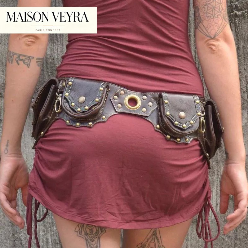 1pc Medieval Steampunk Leather - Travel Accessories Hip Belt 评论和价格
