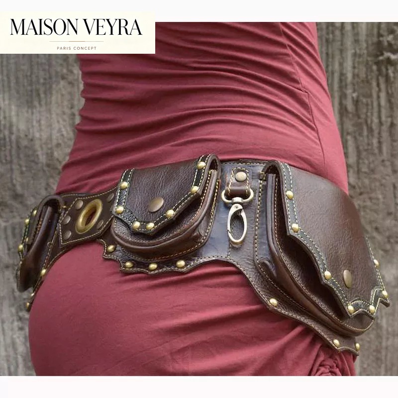 1pc Medieval Steampunk Leather - Travel Accessories Hip Belt 评论和价格