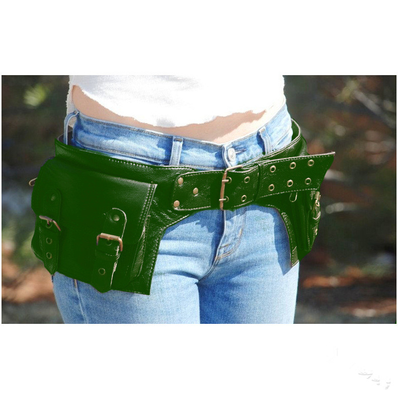 Medieval Steampunk Leather Uti - Travel Accessories Hip Belt 评论和价格