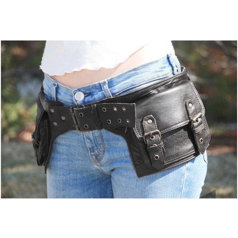 Medieval Steampunk Leather Uti - Travel Accessories Hip Belt 评论和价格