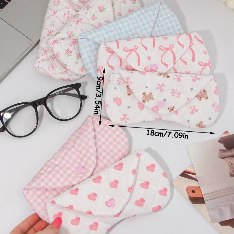 Ins Korean Plaid Fabric Heart  - Travel Accessories Pouch For Women 评论和价格