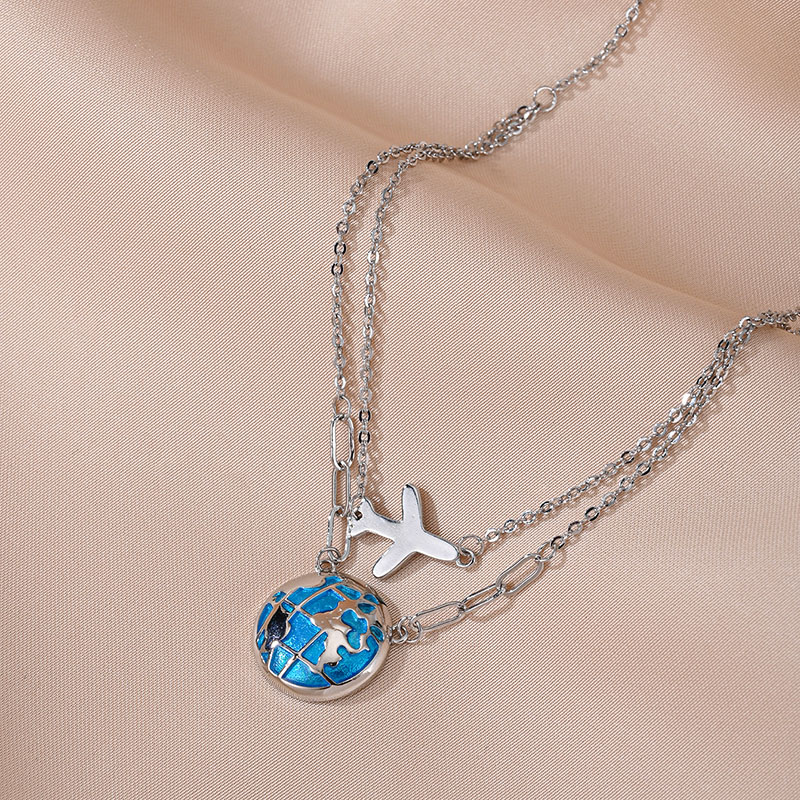 Fashion Double Chain Globe Air - Travel Accessories Gifts For Men 评论和价格
