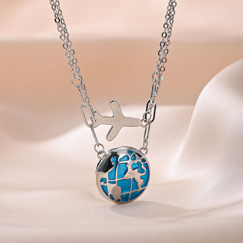 Fashion Double Chain Globe Air - Travel Accessories Gifts For Men 评论和价格