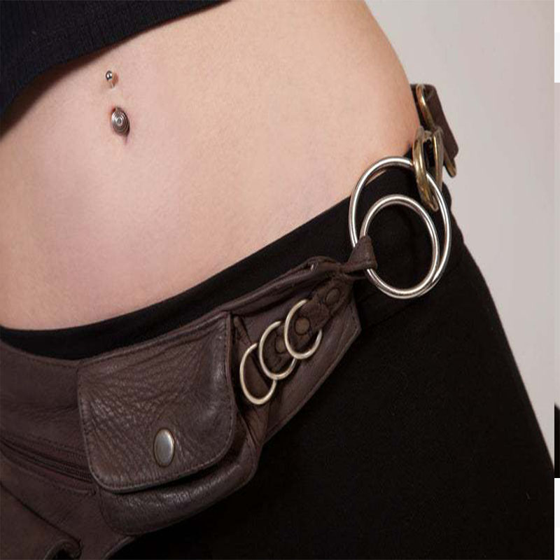 Steampunk Handmade Leather Uti - Travel Accessories Hip Belt 评论和价格