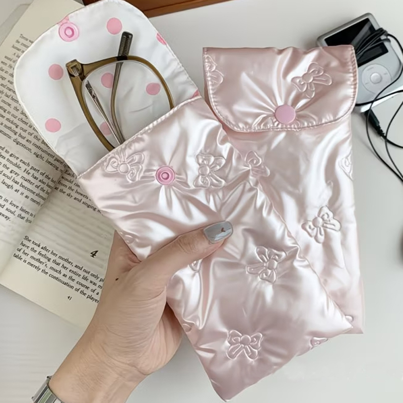 Heart Bow Leather Glasses Pouc - Travel Accessories Pouch For Women 评论和价格