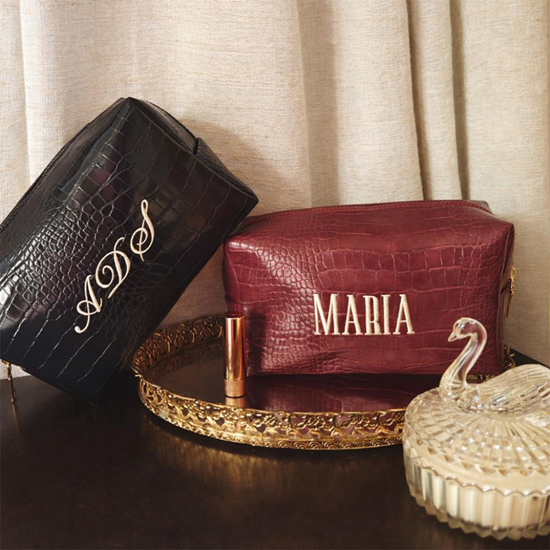 Embroidered Croc Makeup Bag Pe - Travel Accessories Gifts For Her 评论和价格