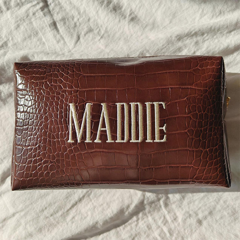 Embroidered Croc Makeup Bag Pe - Travel Accessories Gifts For Her 评论和价格