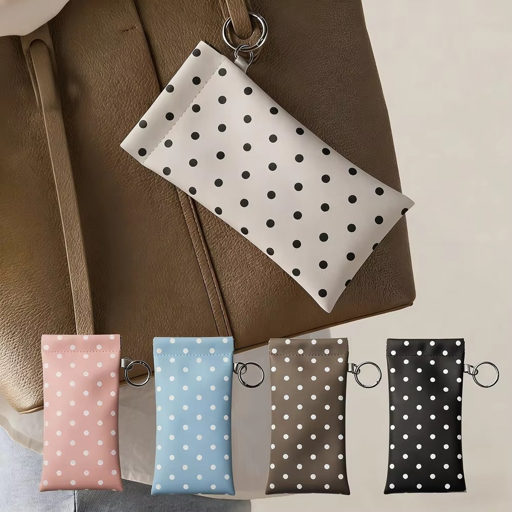 Polka Dot Eyeglass Pouch with  - Travel Accessories Pouch For Women 评论和价格
