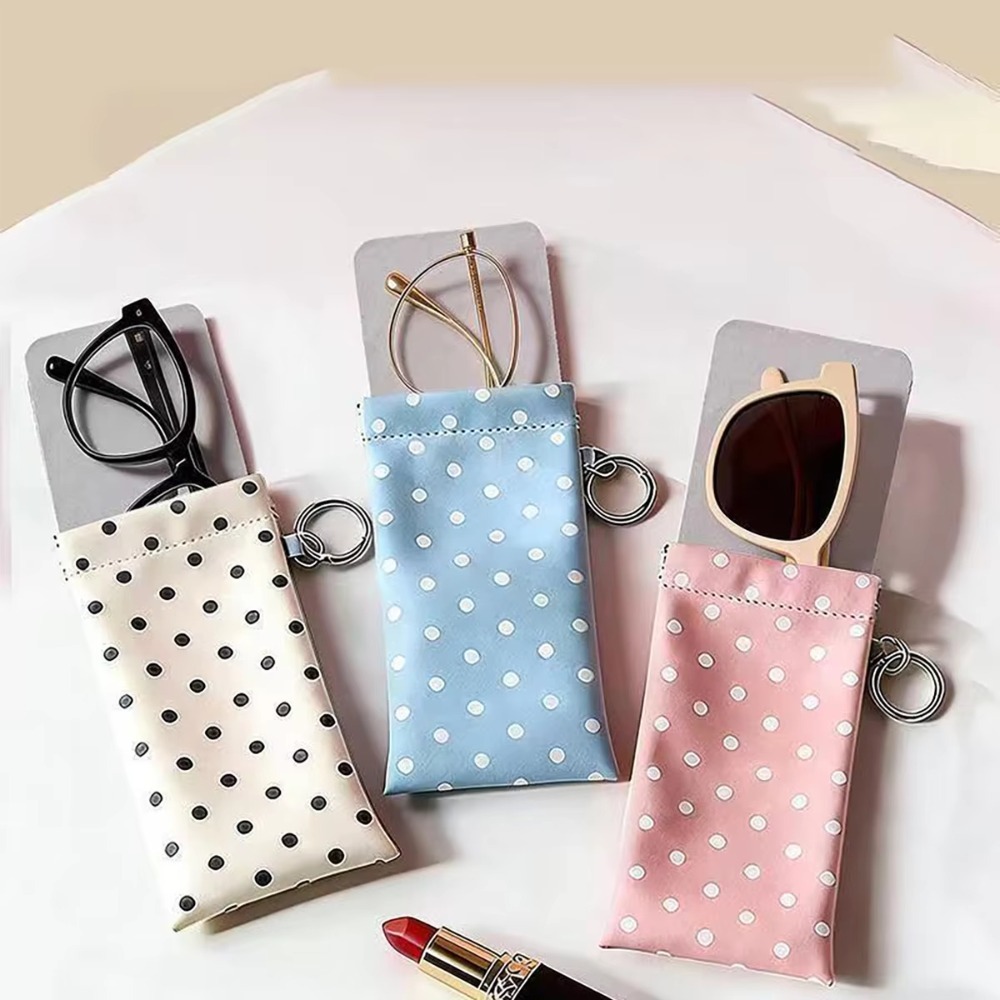 Polka Dot Eyeglass Pouch with  - Travel Accessories Pouch For Women 评论和价格