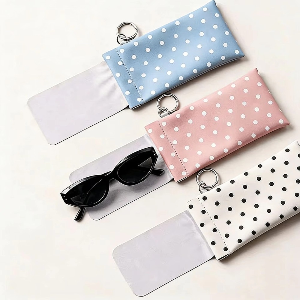 Polka Dot Eyeglass Pouch with  - Travel Accessories Pouch For Women 评论和价格